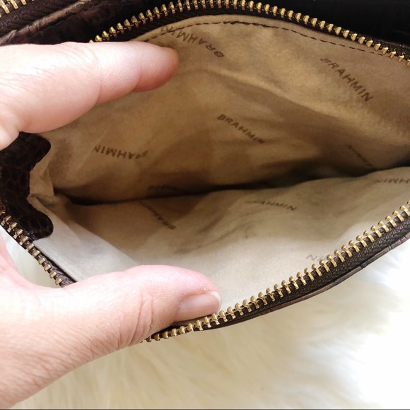 Brahmin Melbourne Mojito Brown Croc Crossbody Bag - Picture 9 of 9